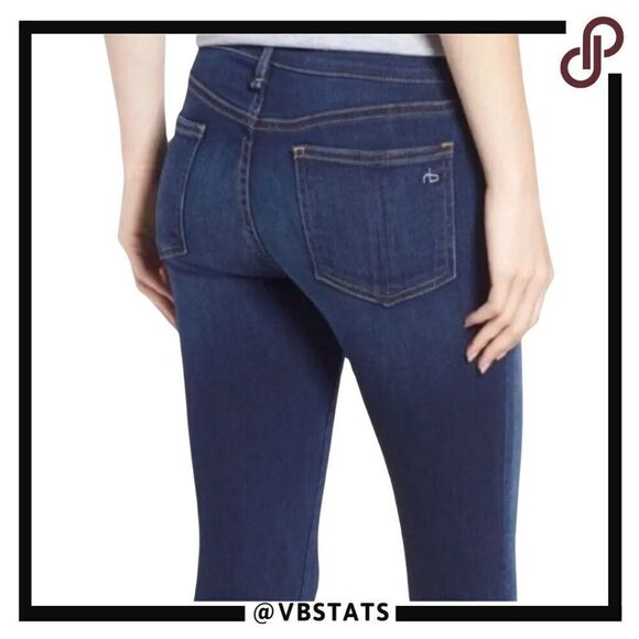 RAG & BONE W1526K089BMO Ankle Skinny Jeans in Bloo Moon Color Size 34 - Picture 4 of 11